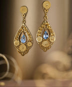 Aquamarine Boat Earrings