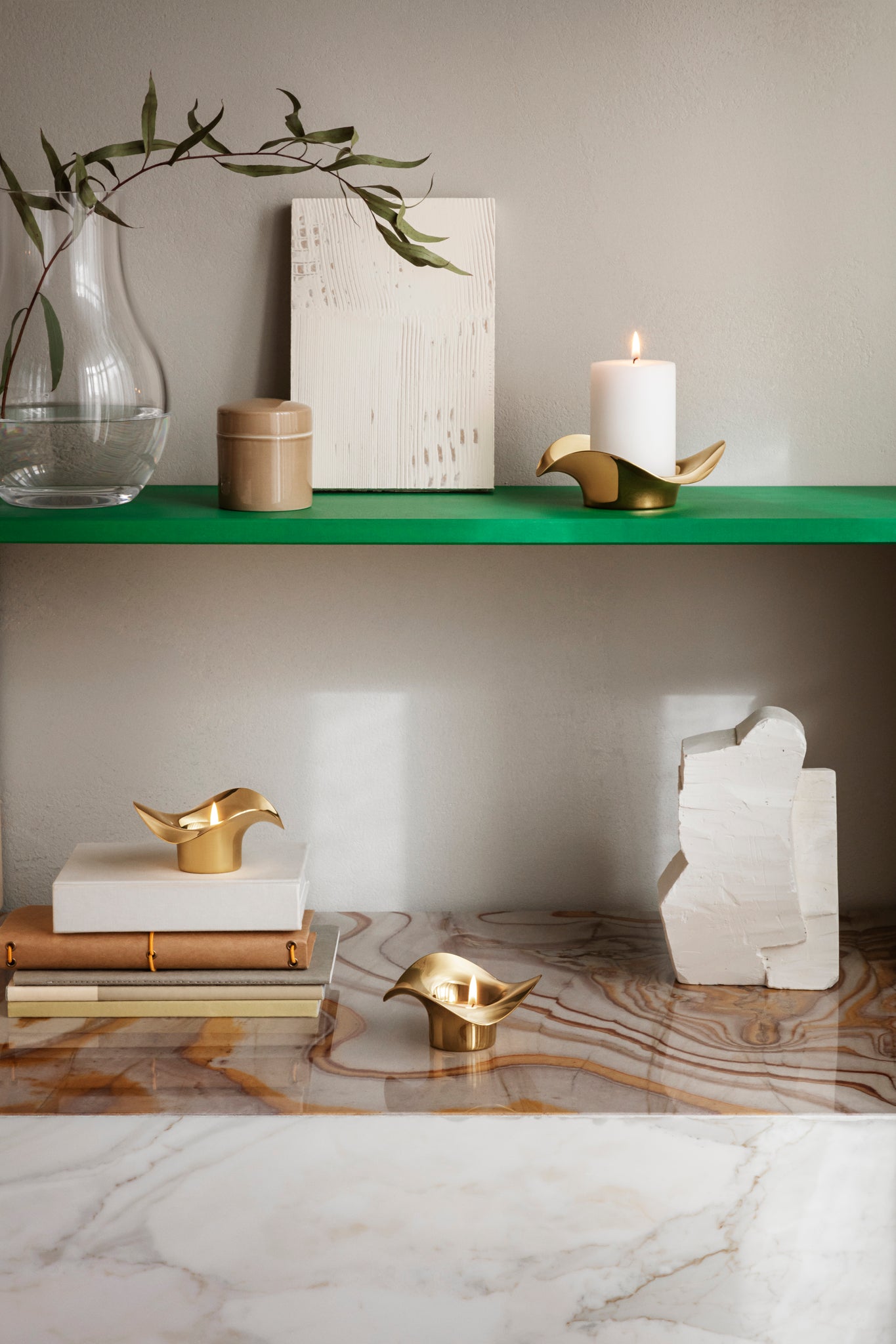 Golden Snake Candle Holder